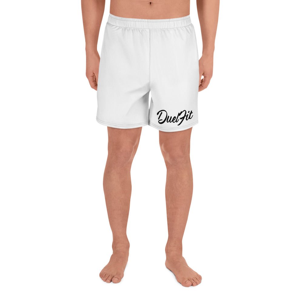 White DuelFit Signature Men's Athletic Shorts